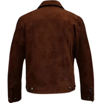 Handmade Men Brown Suede Jacket, Cargo Pocket Jackets With Buttons Jacket For Men