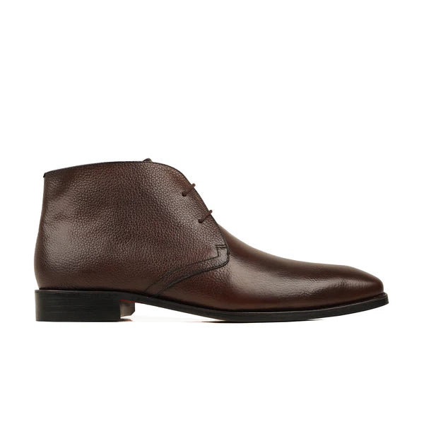 Handmade Men Chukka Dark Brown Leather Low Ankle Lace Up Chukka Business Boots