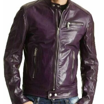 Handmade New Men’s Purple Jacket, Moto Stylish Slim Fit Coat Jacket