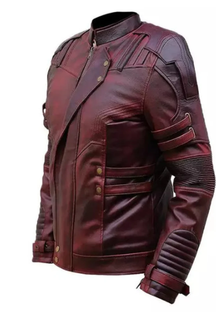 Handmade Men Burgundy Leather Jacket, Biker/Racer Fashion Jacket For Men