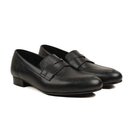 Handmade Men Black Leather Moccasins Dress Shoes, Formal Slip Ons Office Shoes