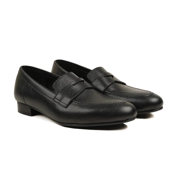 Handmade Men Black Leather Moccasins Dress Shoes, Formal Slip Ons Office Shoes