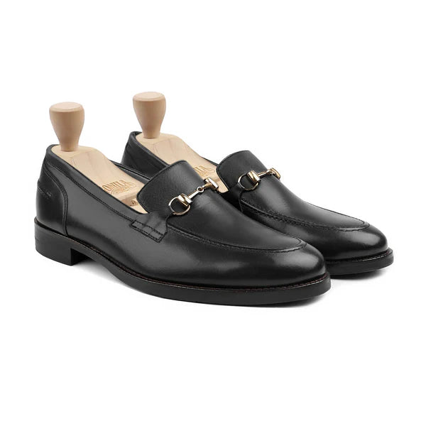 Handmade Men Black Leather Moccasins Dress Shoes, Formal Slip Ons Office Shoes