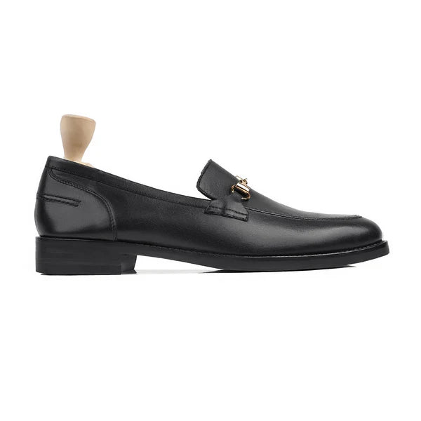 Handmade Men Black Leather Moccasins Dress Shoes, Formal Slip Ons Office Shoes