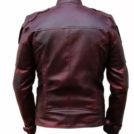 Handmade Men Burgundy Leather Jacket, Biker/Racer Fashion Jacket For Men