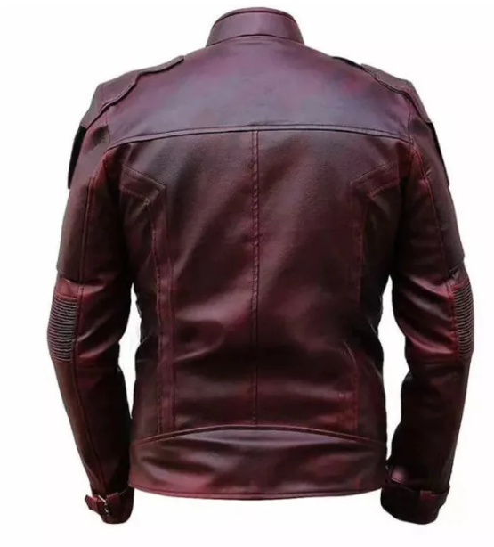 Handmade Men Burgundy Leather Jacket, Biker/Racer Fashion Jacket For Men