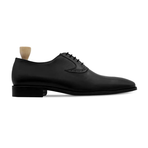Handmade Men Matte Black Leather Brogue Lace Up Dress Shoes, Business Shoes