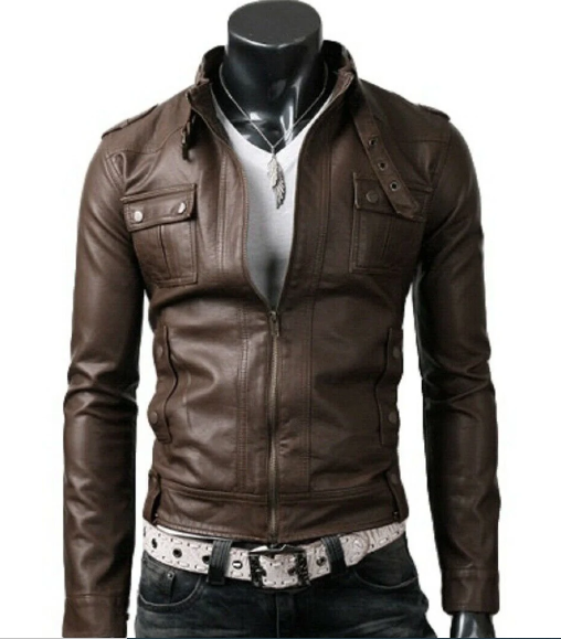New Handmade Men Vintage Brown Jacket Moto Stylish Biker Jacket