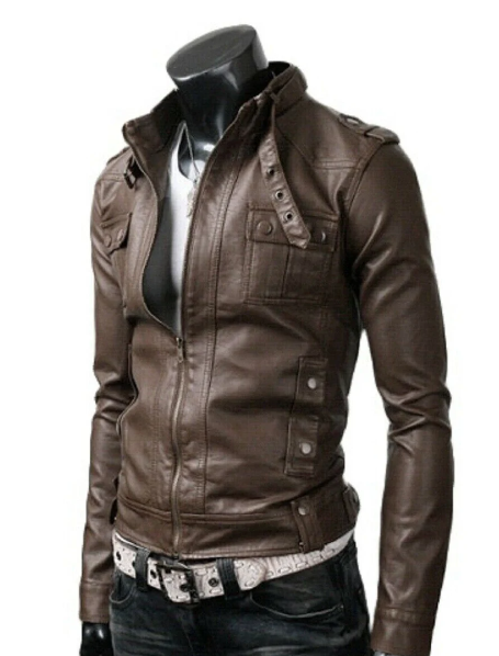 New Handmade Men Vintage Brown Jacket Moto Stylish Biker Jacket