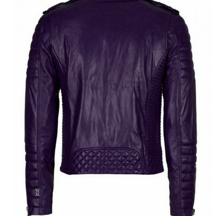 New Handmade Men’s Purple Leather Jacket, Moto Biker Jacket For Men