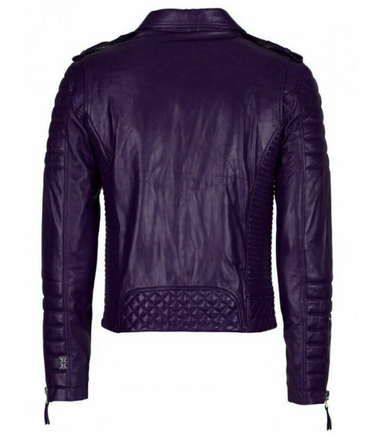 New Handmade Men’s Purple Leather Jacket, Moto Biker Jacket For Men