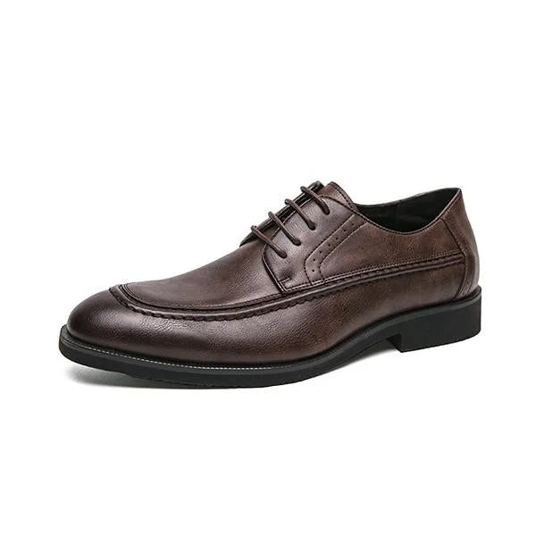 Handmade Men Classic Brown Leather Derby Lace Up Dress Shoes, Office Shoes