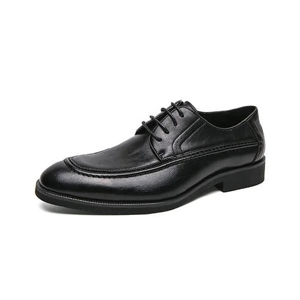 Handmade Men Classic Black Leather Derby Lace Up Dress Shoes, Office Shoes