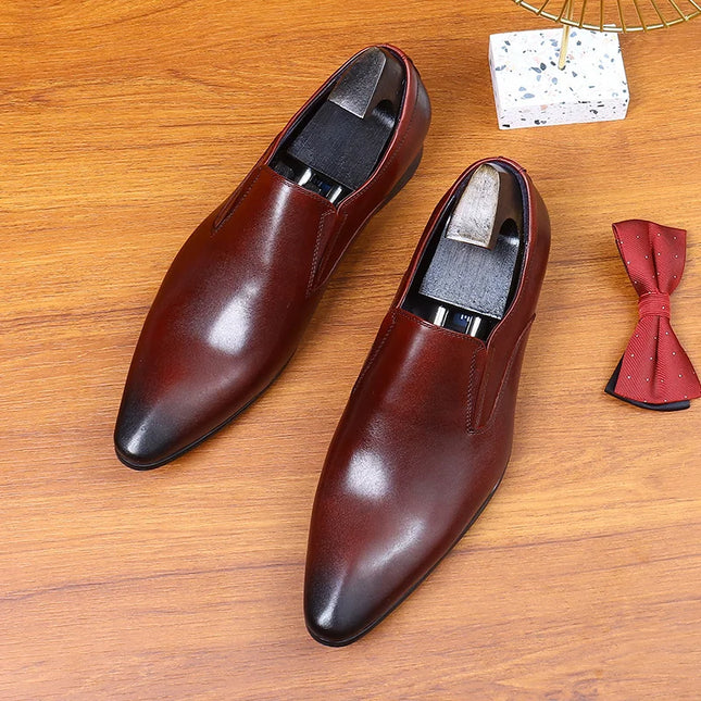 Handmade Men Burgundy Moccasins Party Wear Shoes, Slip Ons Dress Shoes
