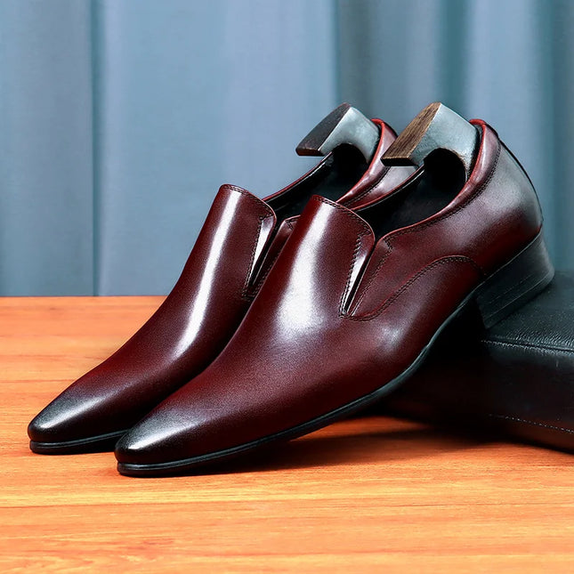 Handmade Men Burgundy Moccasins Party Wear Shoes, Slip Ons Dress Shoes