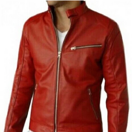 Handmade New Men’s Red Jacket, Moto Fashion Jacket For Men