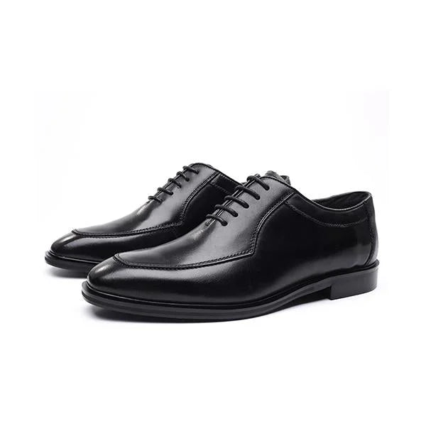 Handmade Men Black Whole Cut Leather Lace Up Business Shoes, Office Shoes