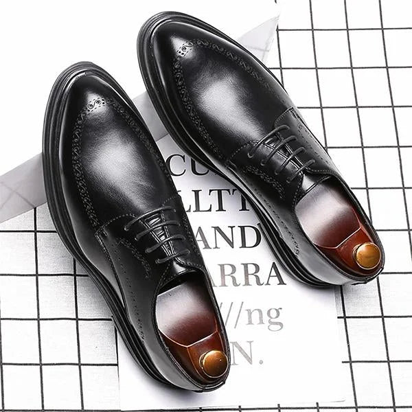 Handmade Men Black Derby Brogue Leather Lace Up Dress Shoes, Office Shoes