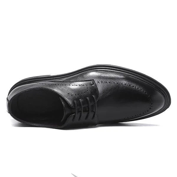 Handmade Men Black Derby Brogue Leather Lace Up Dress Shoes, Office Shoes