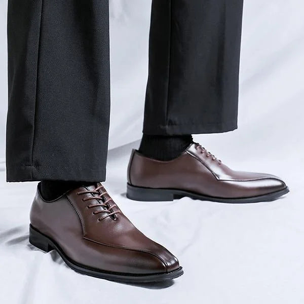 Handmade Men Lace Up Leather Dark Brown Dress Shoes, Office Shoes, Wedding Wear