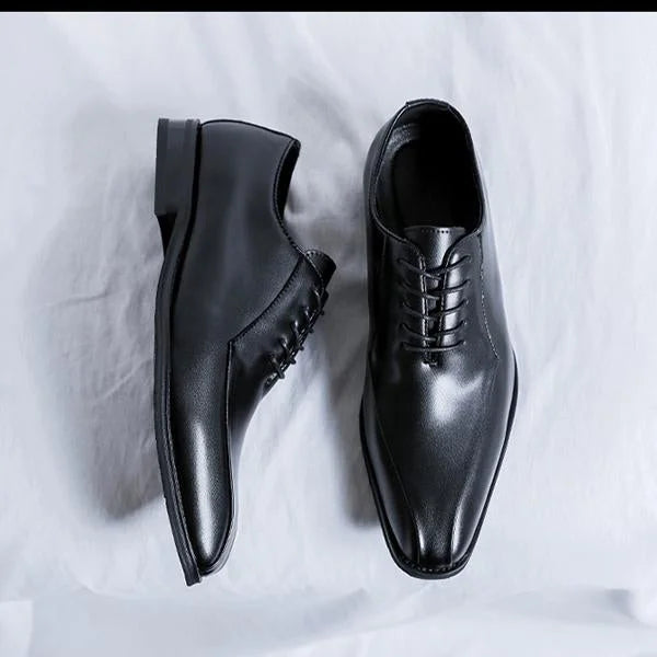 Handmade Men Lace Up Leather Black Dress Shoes, Office Shoes, Wedding Wear