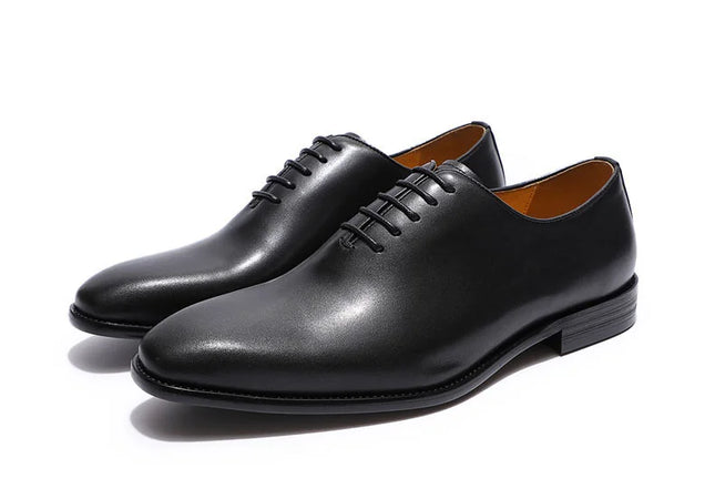 Handmade Stylish Black Men Lace Up Dress Shoes, Office Shoes, Wedding Wear
