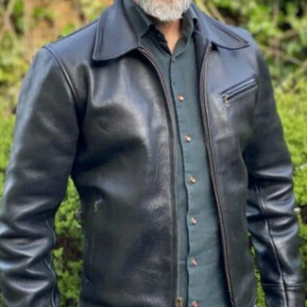 Handmade Men Black leather Jacket, Motorcycle Style Jacket For Men