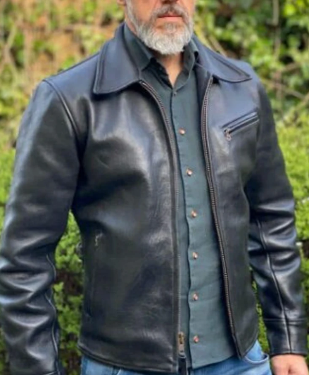 Handmade Men Black leather Jacket, Motorcycle Style Jacket For Men