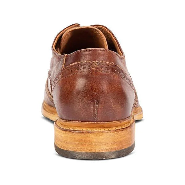 Handmade Men Classic Brown Leather Wing Tip Lace Up Brogue Shoes, Derby Shoes