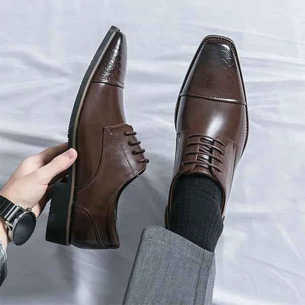 Handmade Men New Dark Brown Leather Lace Up Business Shoes, Derby Office Shoes