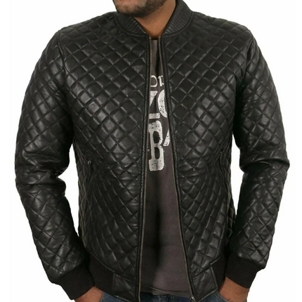 Handmade Men’s Black Leather Jacket, Bomber Biker Jacket For Men