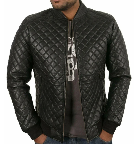 Handmade Men’s Black Leather Jacket, Bomber Biker Jacket For Men