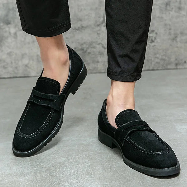 Handmade Men Black Suede Moccasins Dress Shoes, Office Slip Ons Shoes