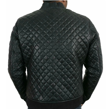 Handmade Men’s Black Leather Jacket, Bomber Biker Jacket For Men