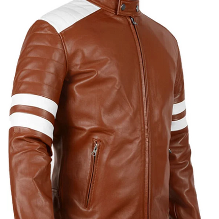 Handmade New Men’s Brown Leather Jacket, Casual Biker Jacket
