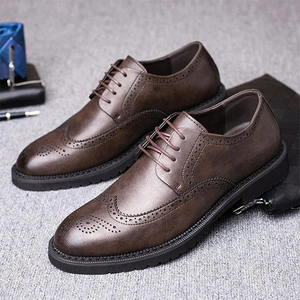 Handmade Men Brown Wing Tip Derby Brogue Shoes, Formal Lace Up Dress Shoes