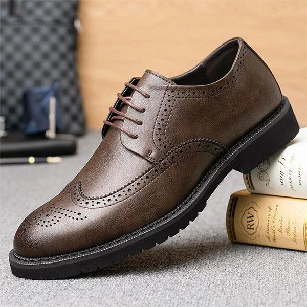 Handmade Men Brown Wing Tip Derby Brogue Shoes, Formal Lace Up Dress Shoes