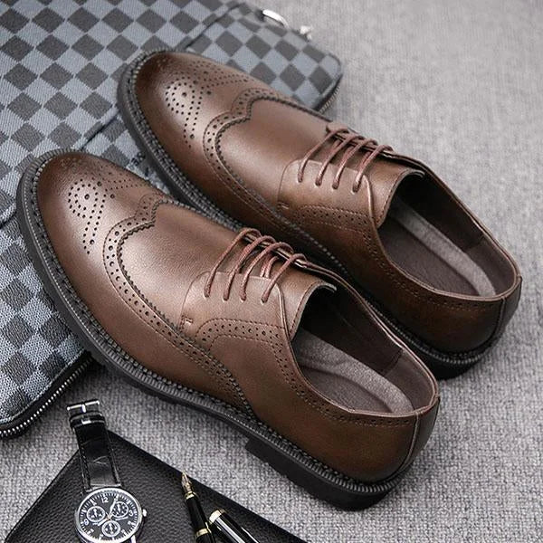 Handmade Men Brown Wing Tip Derby Brogue Shoes, Formal Lace Up Dress Shoes