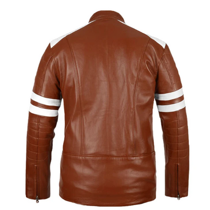 Handmade New Men’s Brown Leather Jacket, Casual Biker Jacket