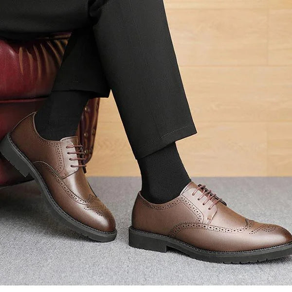 Handmade Men Brown Wing Tip Derby Brogue Shoes, Formal Lace Up Dress Shoes