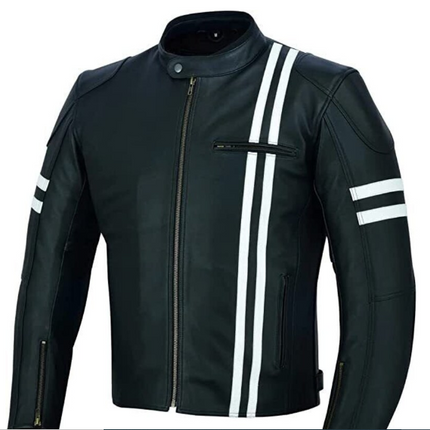 Handmade New Black Jacket, Moto Stylish Slim Fit Biker Jacket For Men
