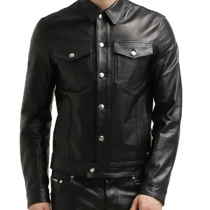 Handmade New Men’s Black Leather Jacket, Bomber Stylish Slim Fit Jacket