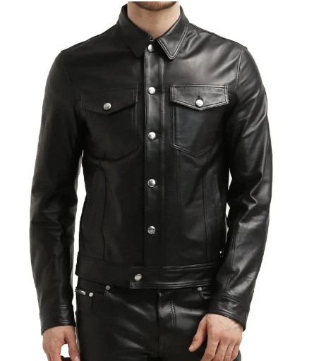 Handmade New Men’s Black Leather Jacket, Bomber Stylish Slim Fit Jacket