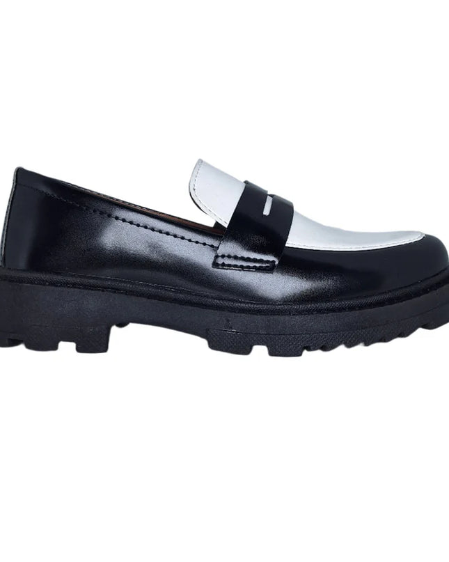 Handmade Men Black & White Leather Moccasins Dress Shoes, Office Mens Loafers