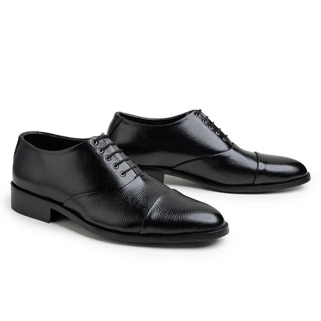 Handmade Men Black Lace Up Leather Office Shoes, Business Shoes, Wedding Shoes