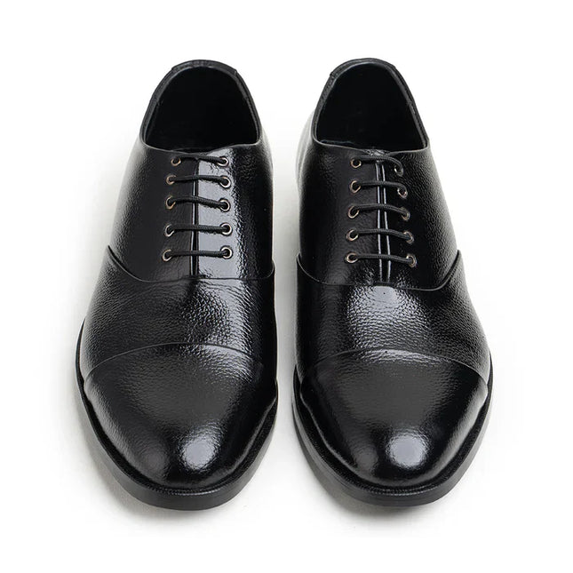 Handmade Men Black Lace Up Leather Office Shoes, Business Shoes, Wedding Shoes