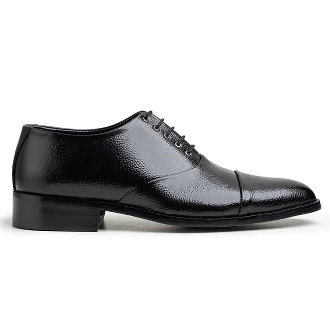 Handmade Men Black Lace Up Leather Office Shoes, Business Shoes, Wedding Shoes