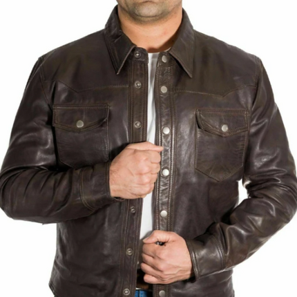 New Handmade Men’s Brown Trucker Jacket, Motorcycle jacket For Men