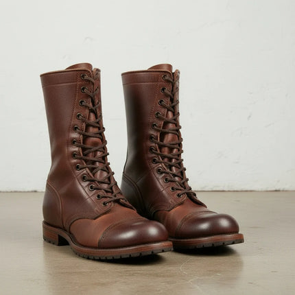 Handmade Men Brown Leather High Ankle Rider Boots, Lace up Cowboy Boots