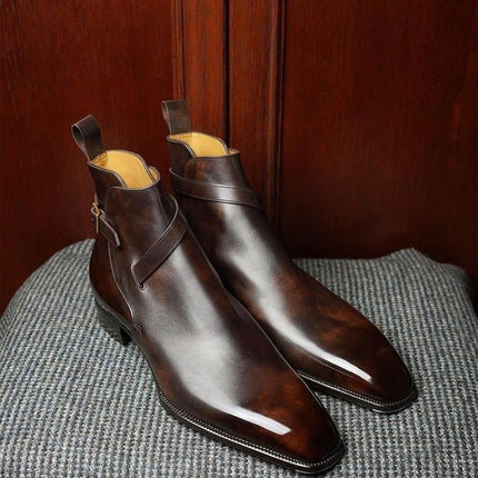 Handmade men leather Antique Brown Jodhpur boots